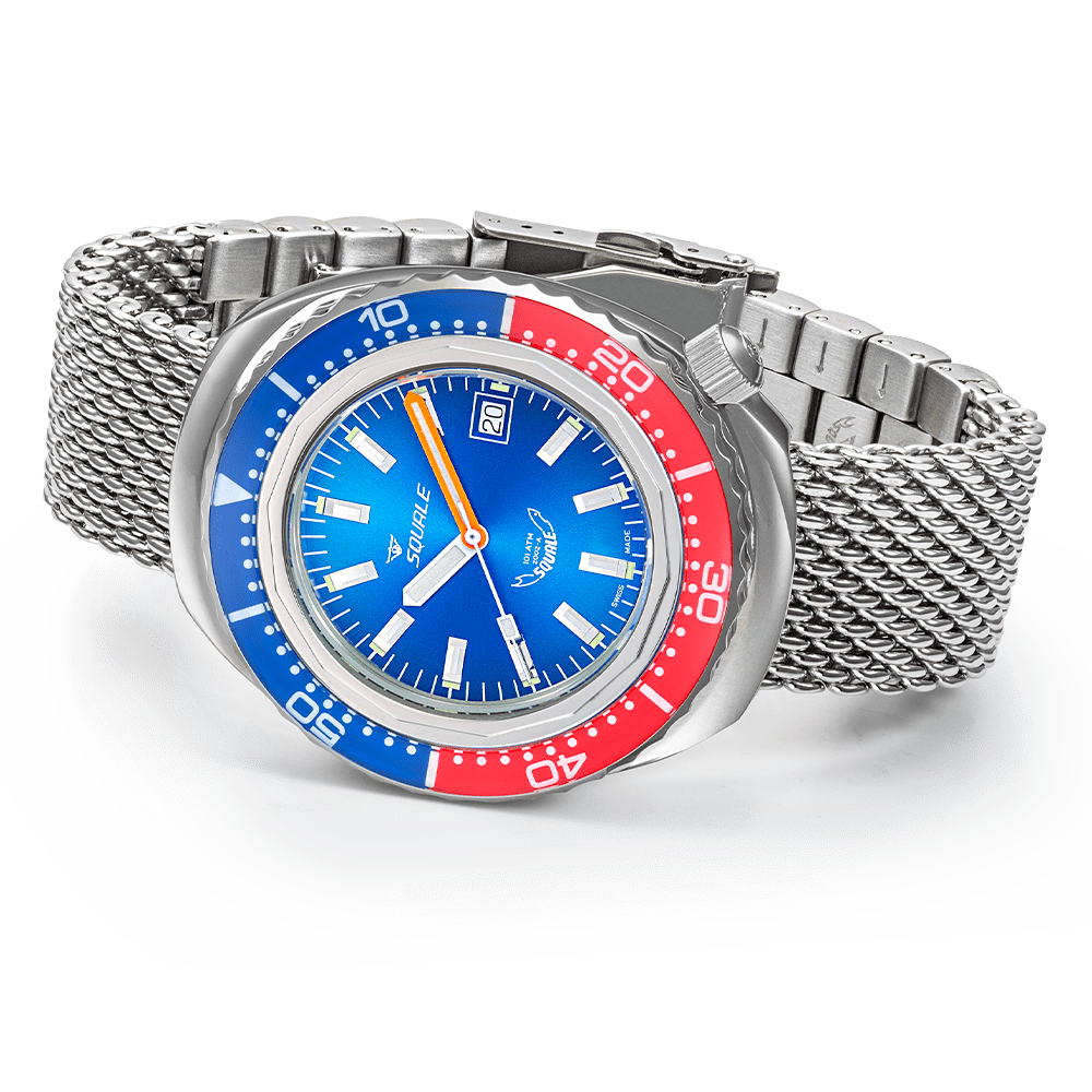 Швейцарские мужские часы SQUALE 2002 Blue-Red 2002.SS.BLR.BL.ME22