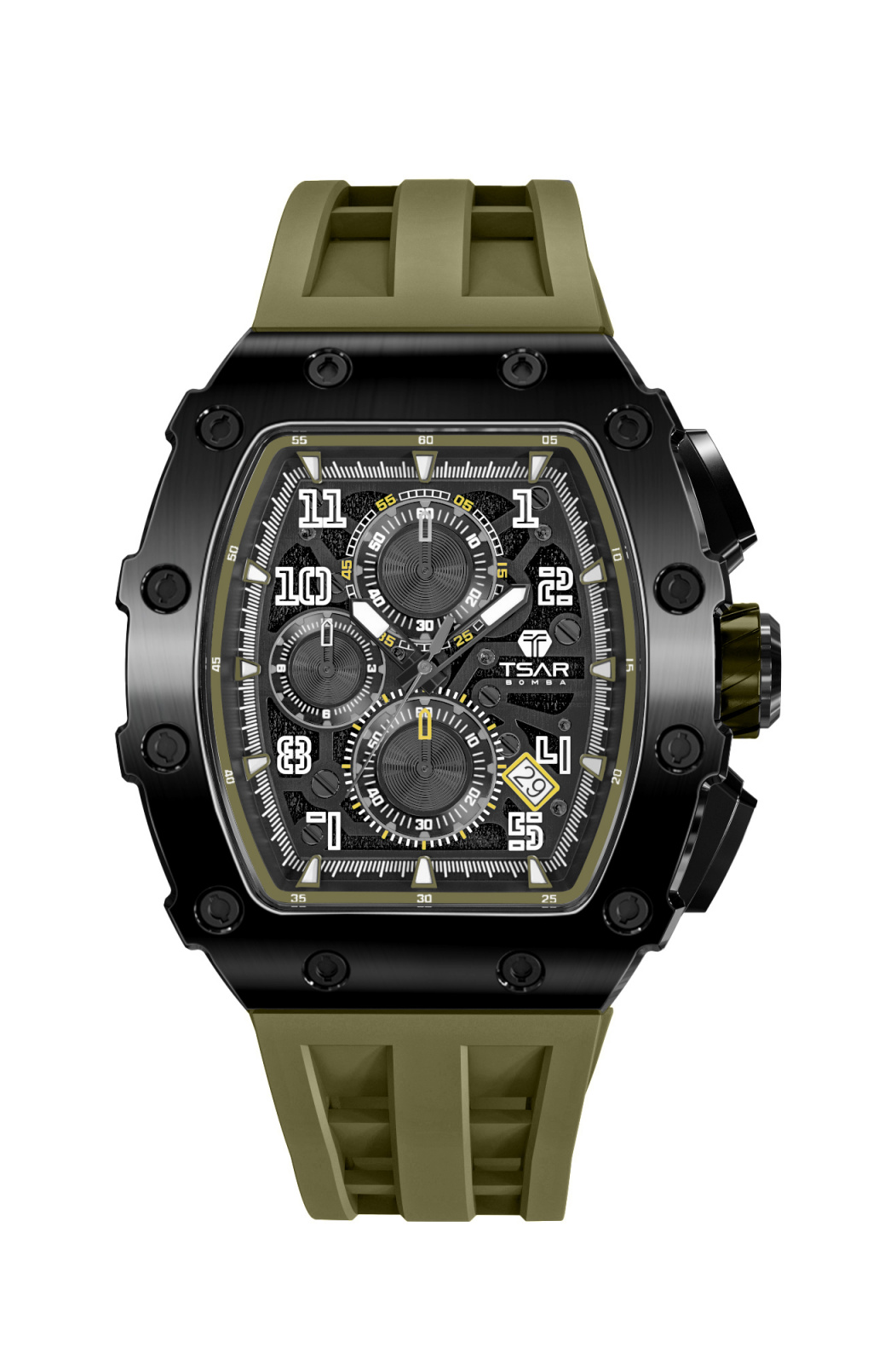 Мужские наручные часы с хронографом TSAR BOMBA QUARTZ CHRONO TB8204Q-38