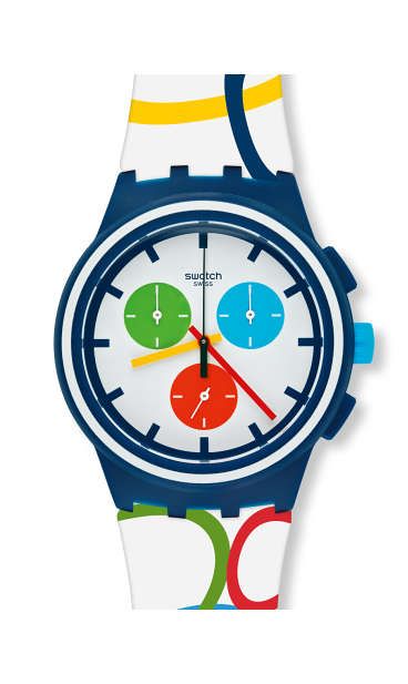 Швейцарские мужские часы с хронографом SWATCH RIO ALL AROUND SUSN100