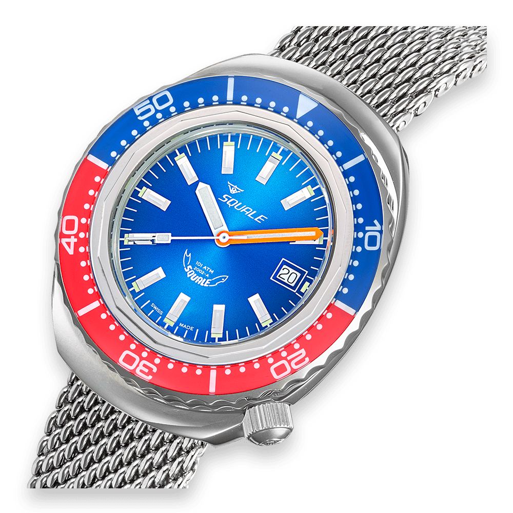 Швейцарские мужские часы SQUALE 2002 Blue-Red 2002.SS.BLR.BL.ME22
