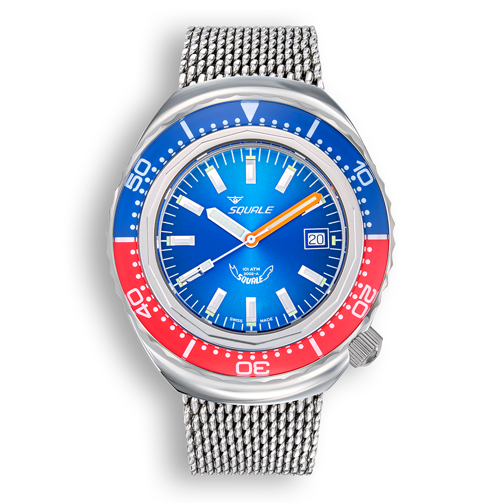 Швейцарские мужские часы SQUALE 2002 Blue-Red 2002.SS.BLR.BL.ME22