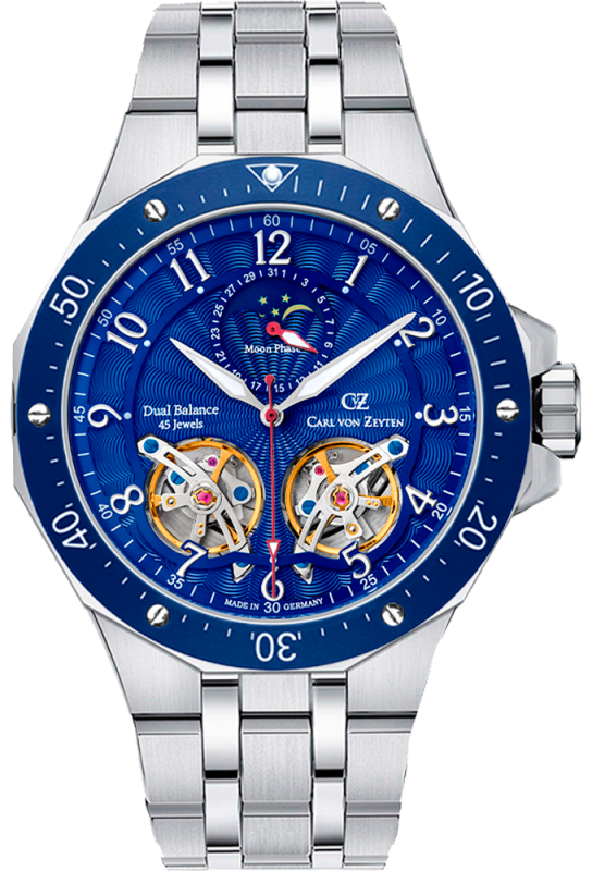 Часы наручные с автоподзаводом  Carl Von Zeyten CVZ 0093BLMS