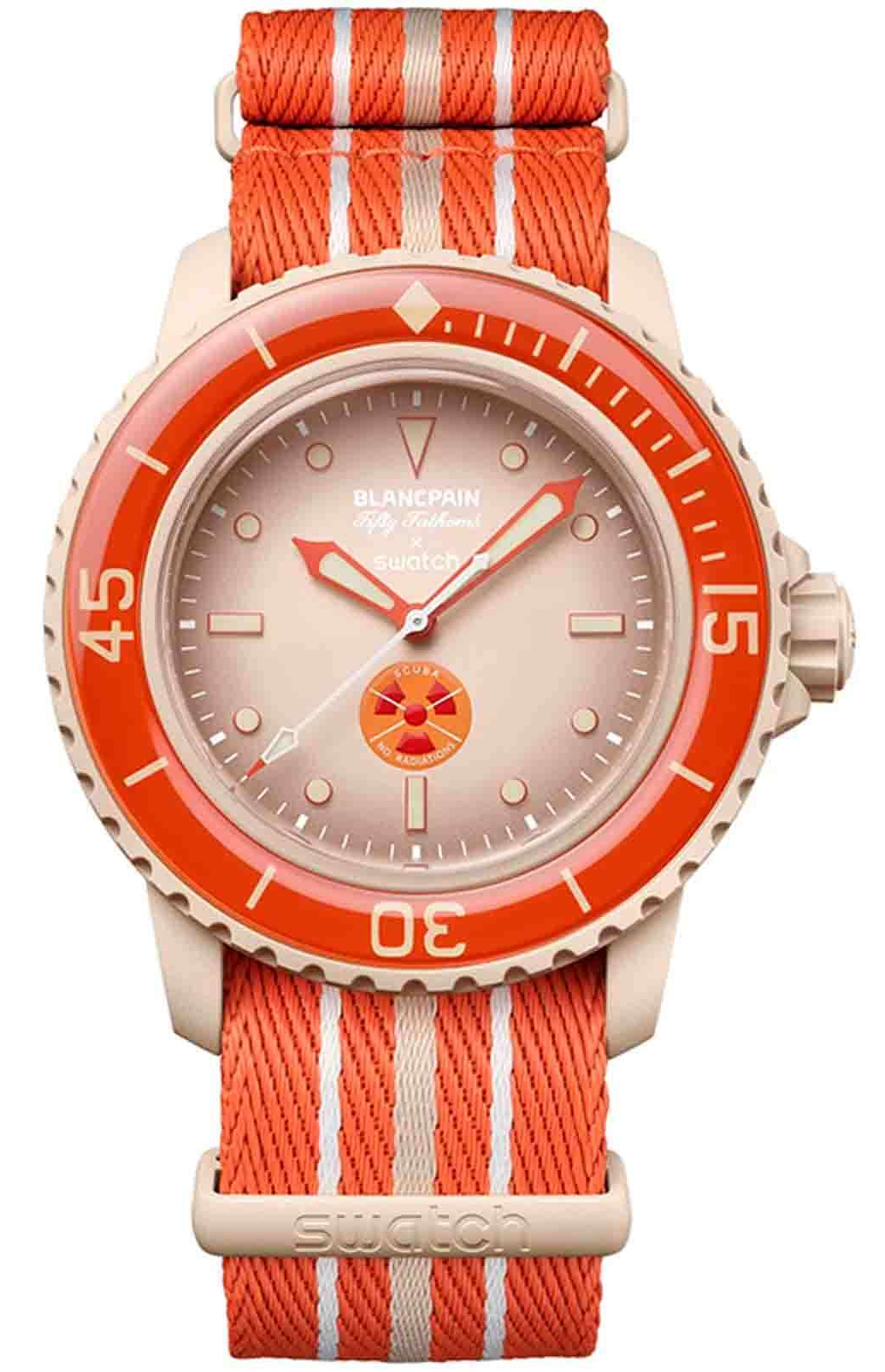 Швейцарские наручные часы с автоподзаводом SWATCH x Blancpain Arctic Ocean SO35N100