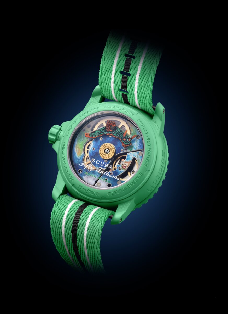 Швейцарские часы c автоподзаводом Swatch x Blancpain INDIAN OCEAN SO35I100C