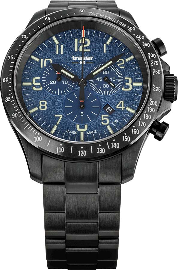 Швейцарские мужские часы с хронографом TRASER  P67 OFFICER PRO CHRONO BLUE109462 
