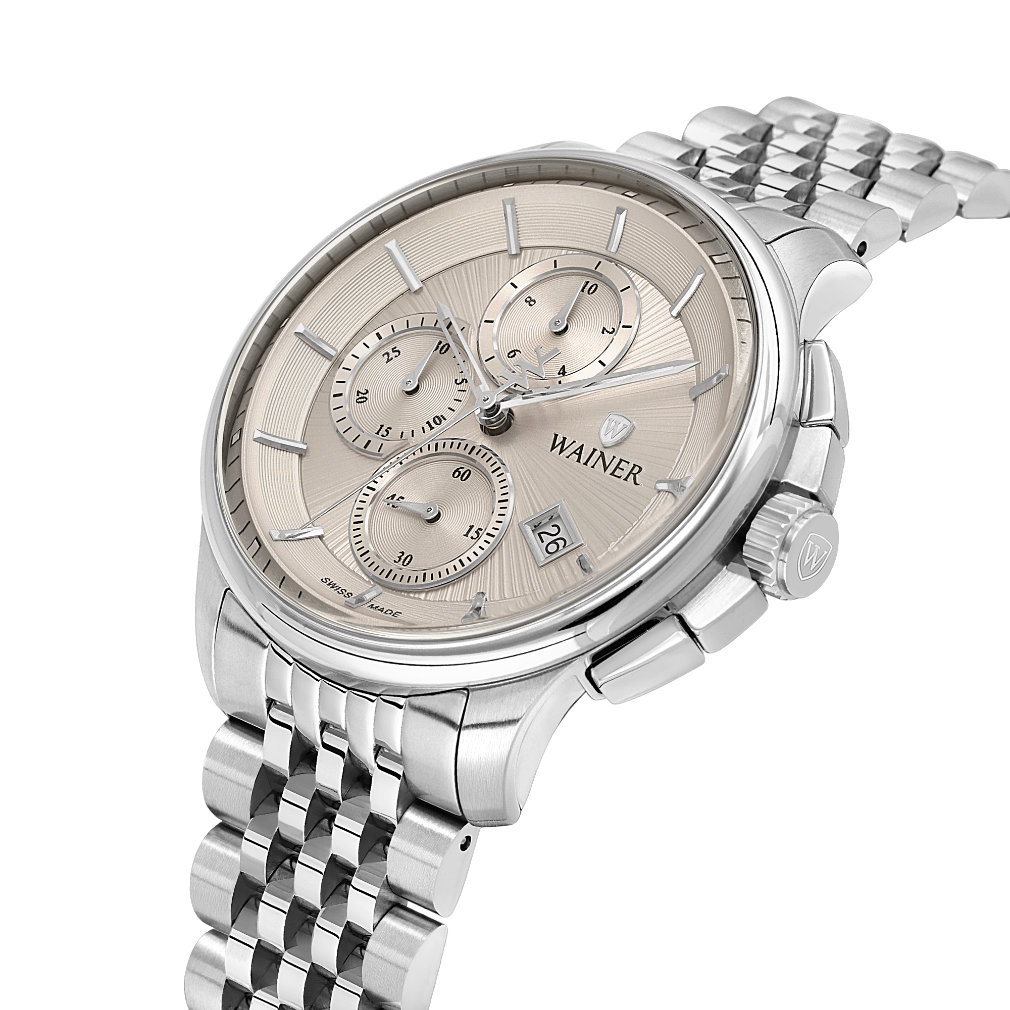 Швейцарские мужские часы WAINER 41 mm WA.19100-D