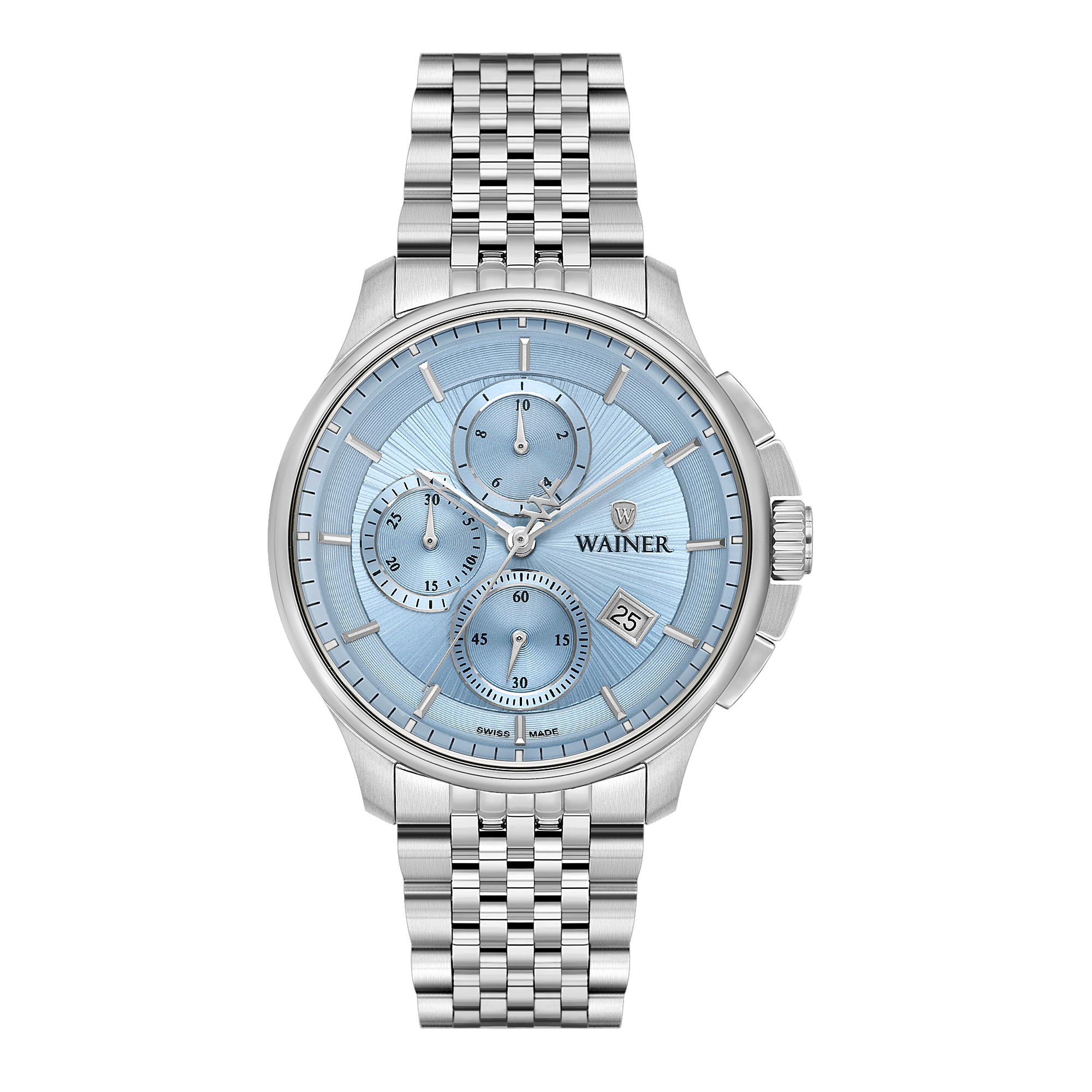 Швейцарские мужские часы WAINER 41 mm WA.19100-F