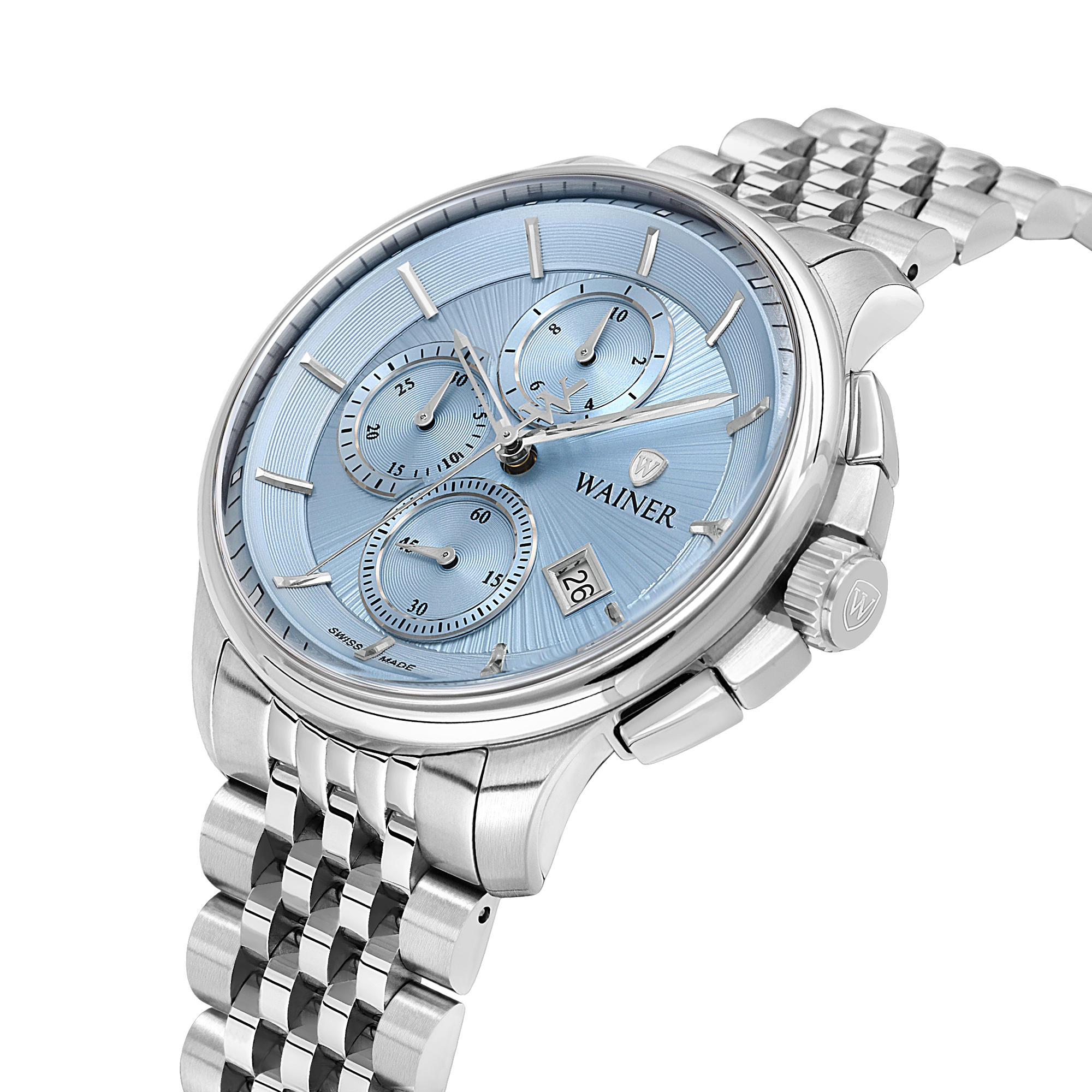 Швейцарские мужские часы WAINER 41 mm WA.19100-F