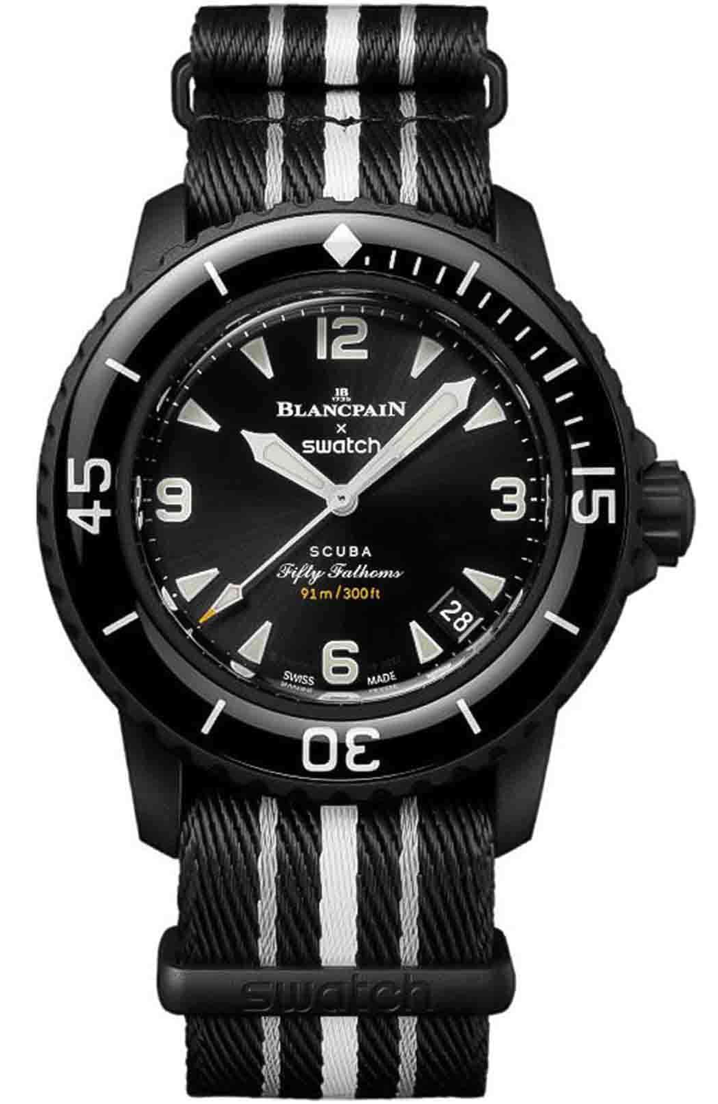 Швейцарские часы с автоподзаводом Swatch x Blancpain Ocean Of Storms SO35B400