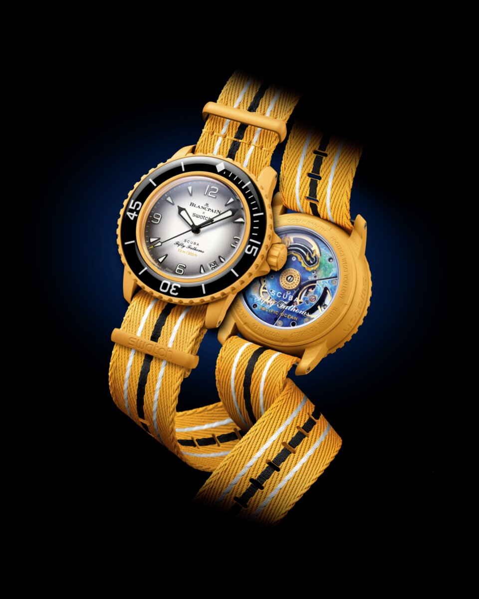 Швейцарские часы c автоподзаводом Swatch x Blancpain PACIFIC OCEAN SO35P100C