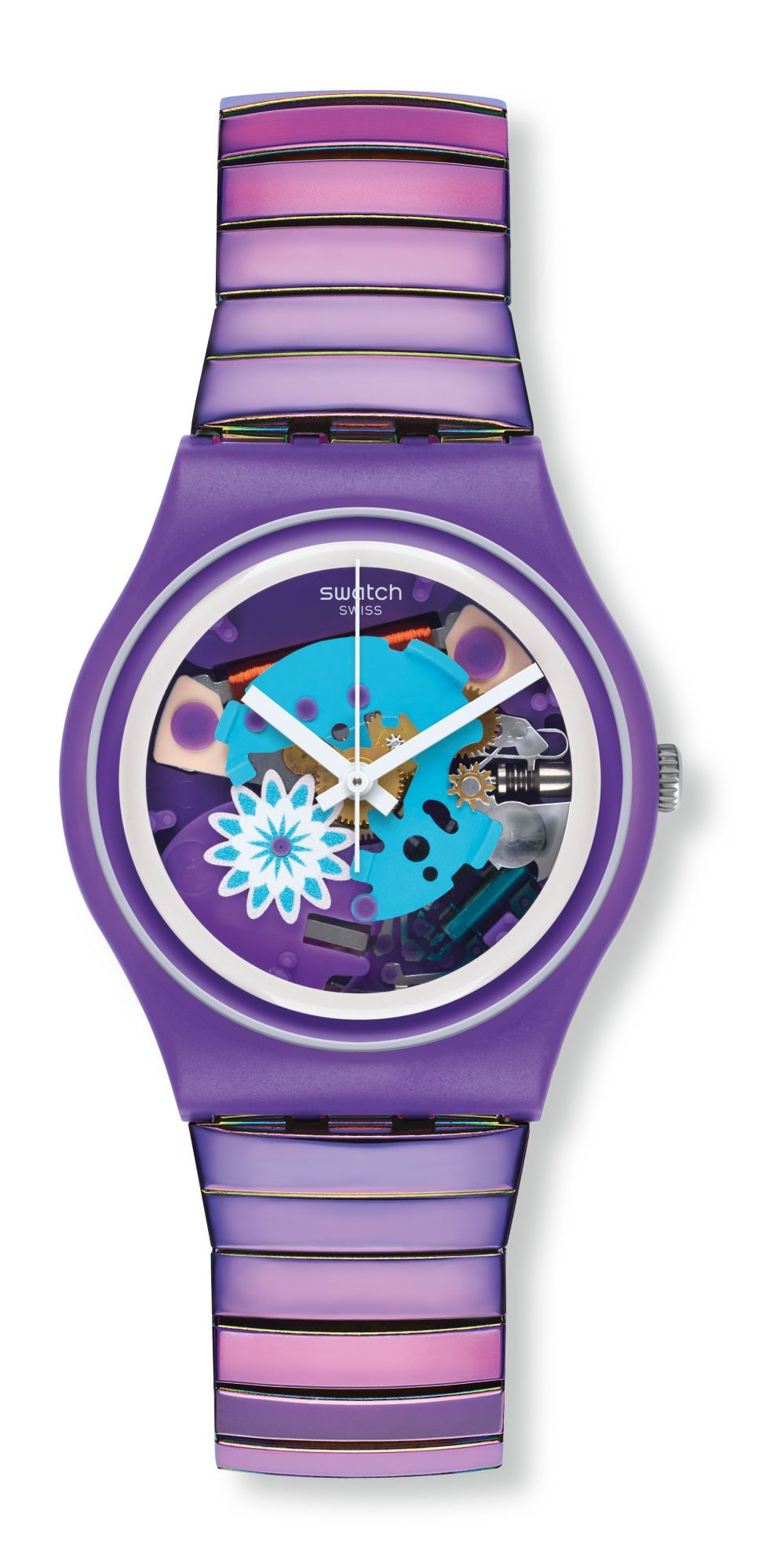 Швейцарские женские часы Swatch Lady FLOWERFLEX L LP145C