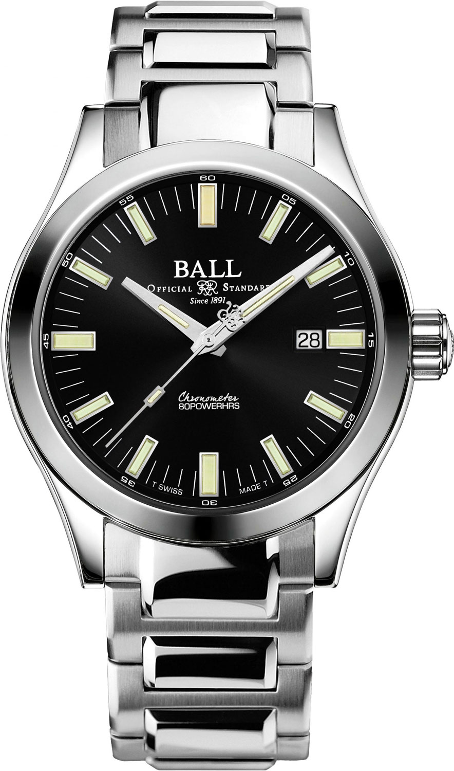 Швейцарские мужские часы с автоподзаводом BALL Engineer Marvelight NM2128C-S1C-BK