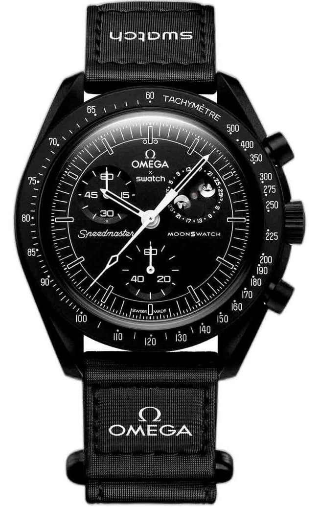 Швейцарские наручные часы Swatch X Omega MISSION TO THE MOONPHASE - NEW MOON SO33B700