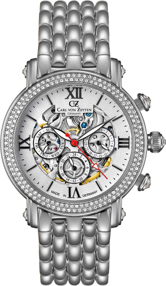 Женские часы с автоподзаводом CARL VON ZEYTEN CVZ0062WHMS, 38mm