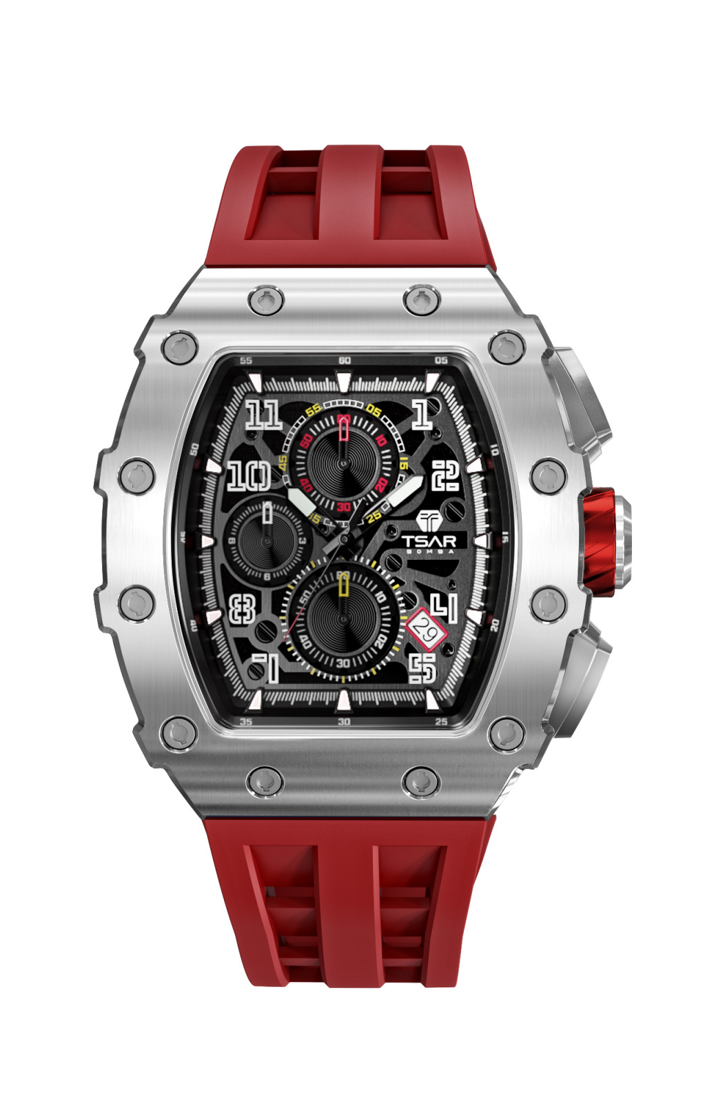 Мужские наручные часы с хронографом TSAR BOMBA Quartz Chrono TB8204Q-15