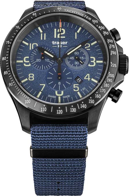 Швейцарские мужские часы с хронографом TRASER  P67 OFFICER PRO CHRONO BLUE 109461
