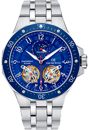 Мужские наручные часы с автоподзаводом  Carl Von Zeyten CVZ0093BLMS, 46mm