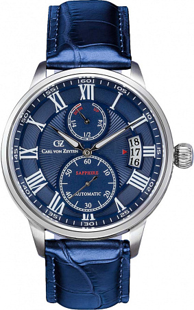 Мужские часы с автоподзаводом CARL VON ZEYTEN CVZ0082BLS, 45mm