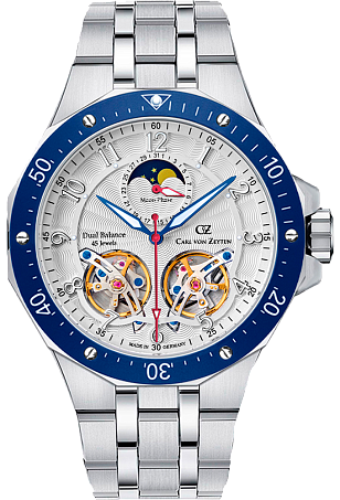 Мужские наручные часы  с автоподзаводом  Carl Von Zeyten CVZ0093WHMS, 46mm