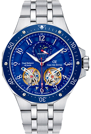 Мужские наручные часы с автоподзаводом  Carl Von Zeyten CVZ0093BLMS, 46mm