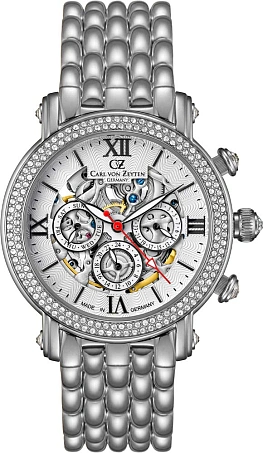 Женские часы с автоподзаводом CARL VON ZEYTEN CVZ0062WHMS, 38mm